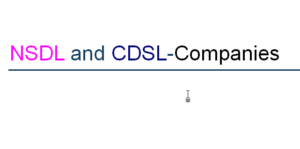 CDSL and NSDL Marathi information