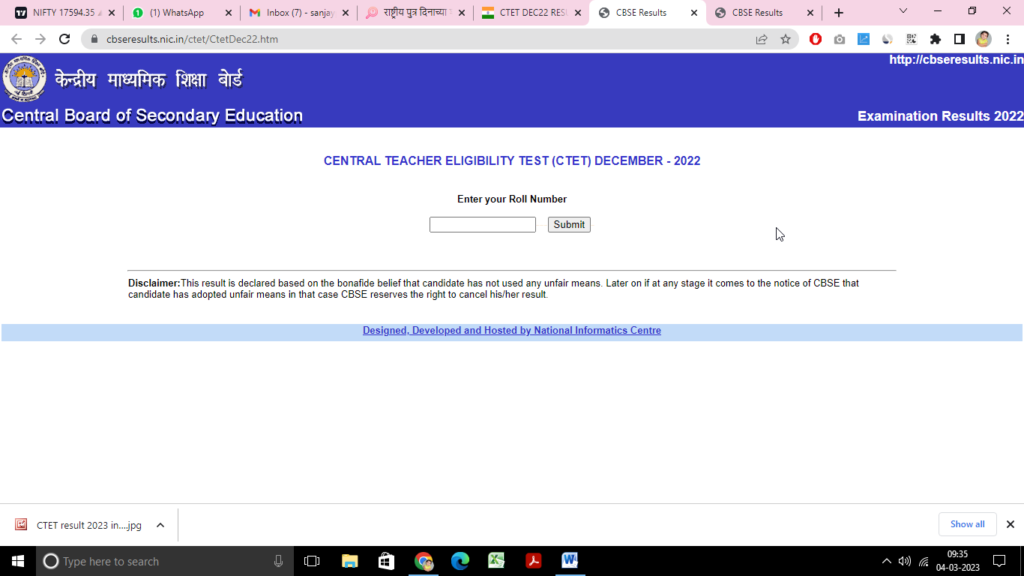 CTET result 2023 in Marathi -check online 