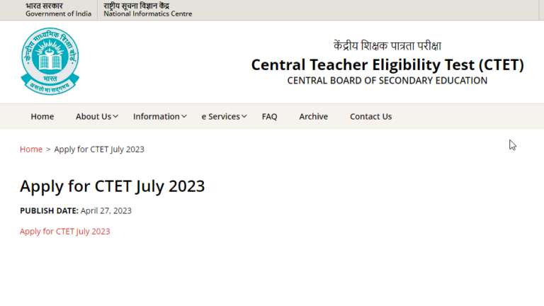 CTET Syllabus 2023 Paper 1 And 2 PDF Download
